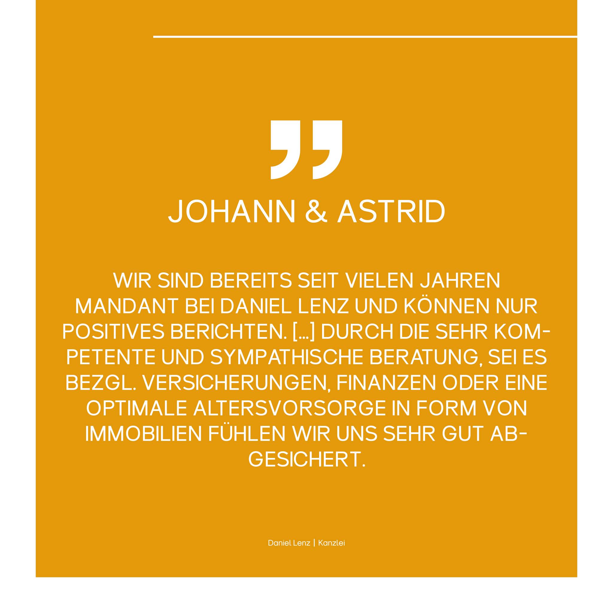Mandantenmeinung von Johann & Astrid